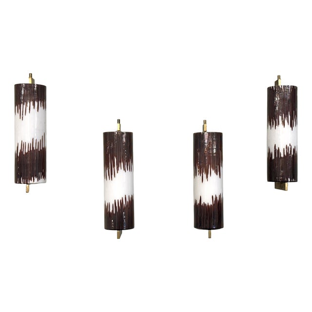 Wall Lamps by Ludovico Diaz De Santillana for Venini, 1960s, Set of 4 For Sale