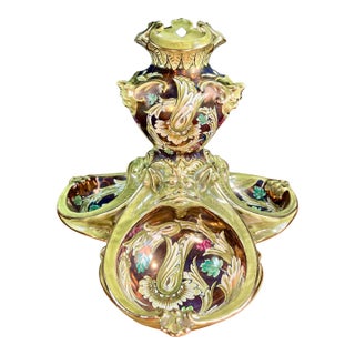 Antique Cantagalli Lustre Majolica Centerpiece For Sale