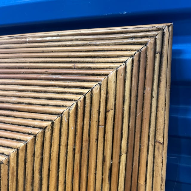 Italian Faceted Rattan Mirror by Vivai Del Sud, Italy, 1970's For Sale In New York - Image 6 of 6