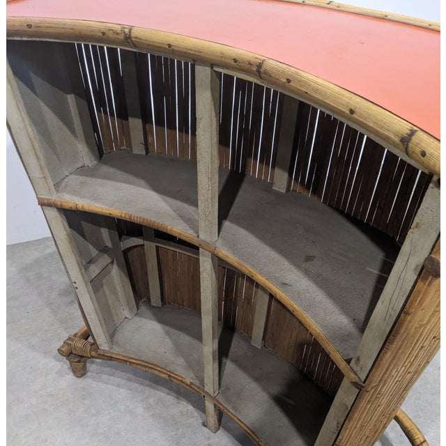 Vintage Bamboo Bar and Stools, 1960s, Set of 3 For Sale - Image 4 of 7