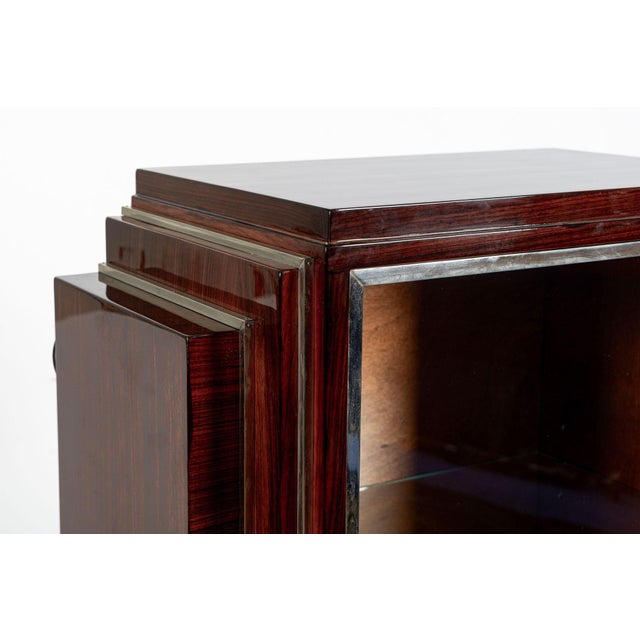 Wood Antique French Art Deco Rosewood and Glass Vitrine Display Cabinet 1930s For Sale - Image 7 of 12