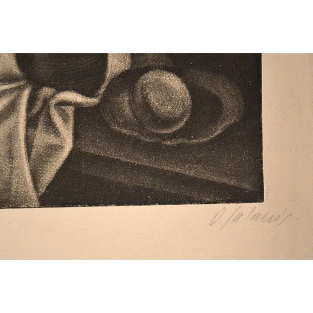 Nature Morte au Pichet - Original Manière Noir by Demetrios Galanis - 1925 ca. 1925 ca. For Sale - Image 3 of 5