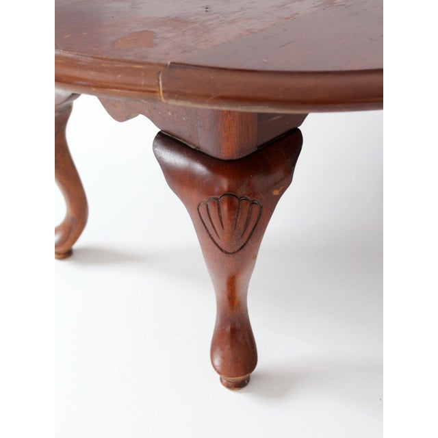 Wood Vintage Queen Anne Style Drop Leaf Coffee Table For Sale - Image 7 of 15