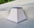 Contemporary Small White Linen Lampshade Clip on Blue Trim Square Bell For Sale - Image 13 of 13