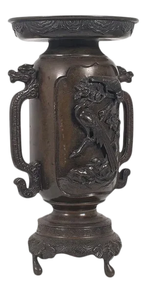 C. 1900 Meiji Period Bronze Decorative Vase