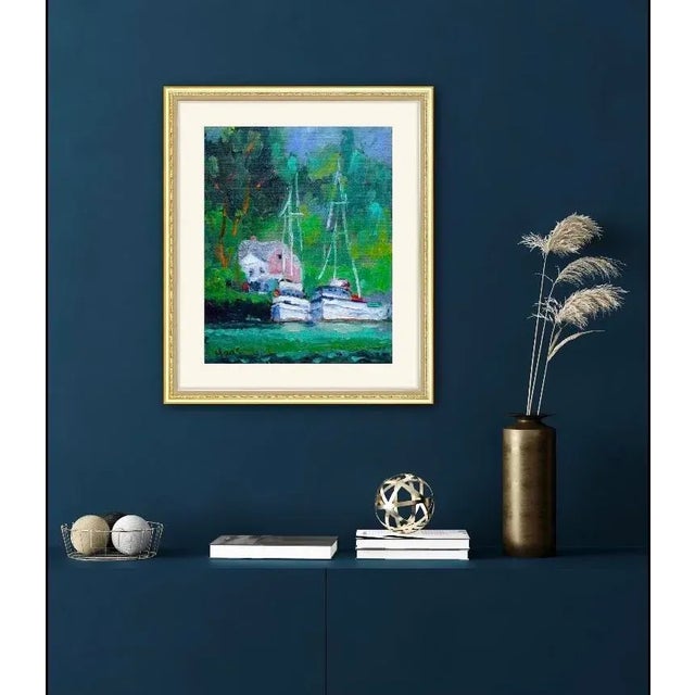 "Noyo Harbor" Contemporary Landscape Oil Painting For Sale - Image 12 of 12