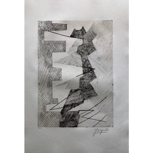 Original etching, aquaforte, aquatint engraving. Hand pencil signed and numbered. Published by Editions Denise René,...