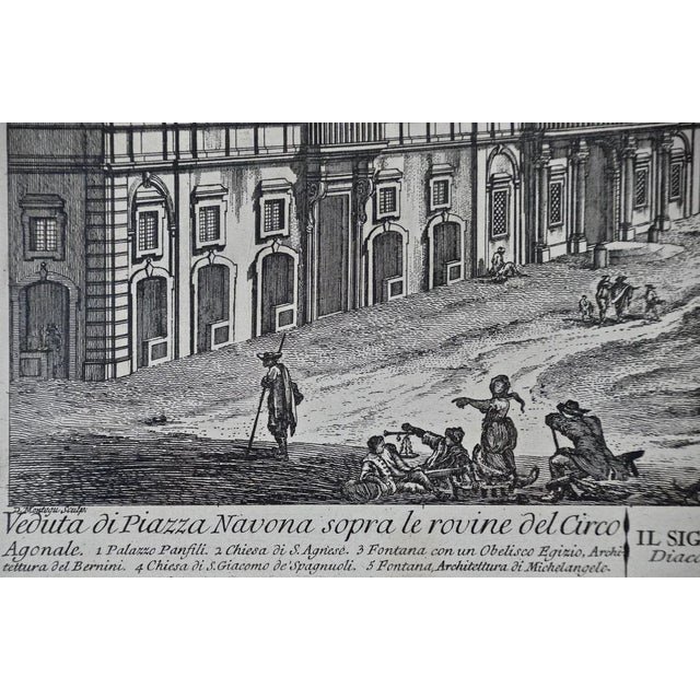 18th Century Etching of the Ancient Piazza Navona in Rome by Barbault, 1762 For Sale - Image 4 of 7