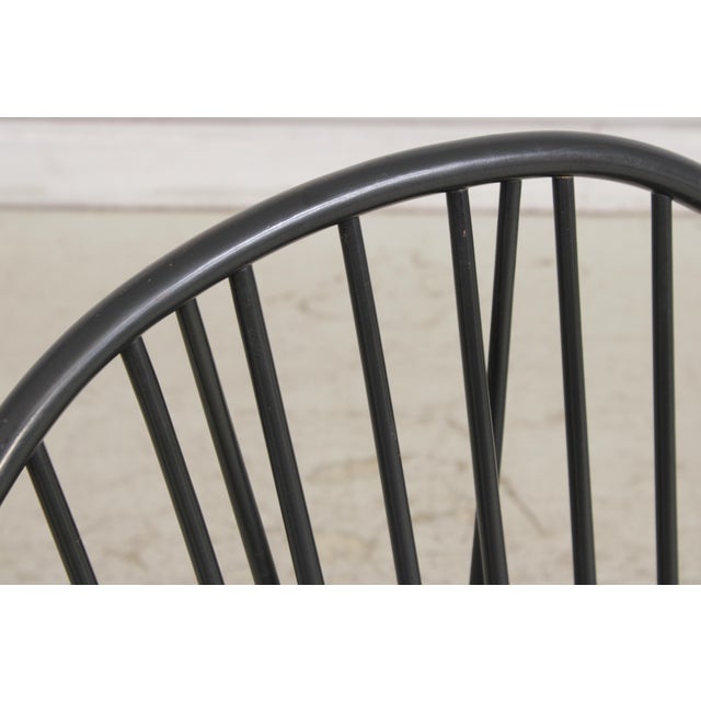 Set of 4 Black Windsor Style Dining Room Chairs For Sale - Image 11 of 18