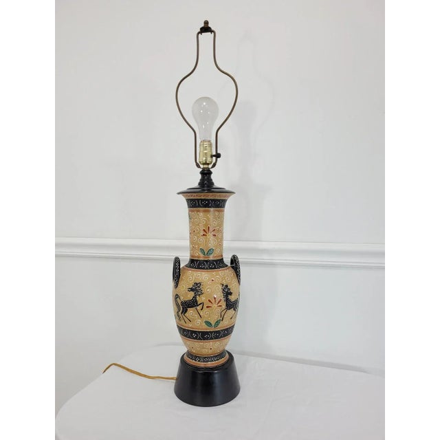 Italian Mid-Century Modern Ars Artigiana Deruta Hand Crafted Ceramic Table Lamp For Sale - Image 10 of 10