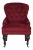 Tufted Armchair, Red Velvet & Java For Sale