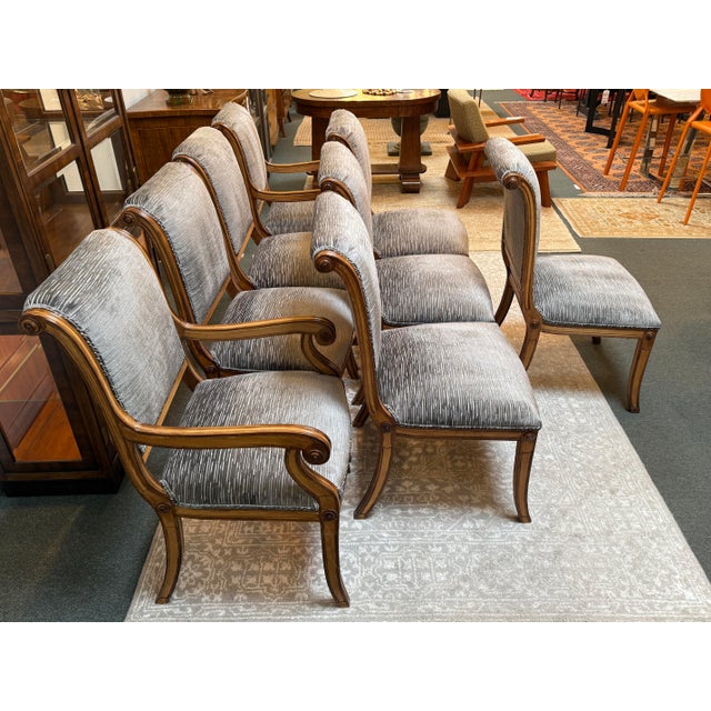 Contemporary Kreiss Fleur Di Lis Dininig Room Chairs, Set of Eight For Sale - Image 3 of 12