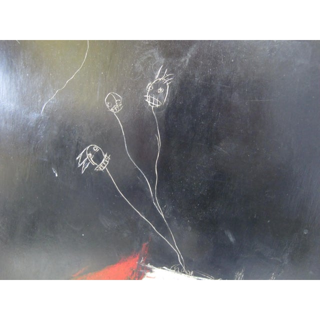 Black Signed Terry Waldron Oregon Contemporary Framed Mixed Media Painting One Chance For Sale - Image 8 of 9