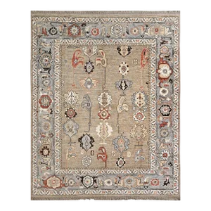 Hand Knotted Oushak Wool Rug. 8'02" X 10'02"