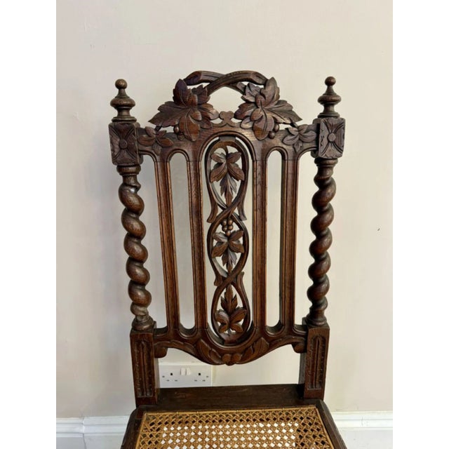 Wood Antique Victorian Carved Oak Dining Chairs, 1860, Set of 8 For Sale - Image 7 of 12