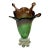 Mid-Century Murano Art Glass Purple 4 Point and Green Vase For Sale