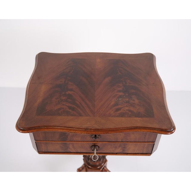 Hand-Polished Mahogany Pedestal Table, 1860s For Sale - Image 6 of 11