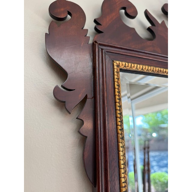Wood Henkel Harris Mahogany Carved Mirror With Gold Accents Model No. H-6 For Sale - Image 7 of 7