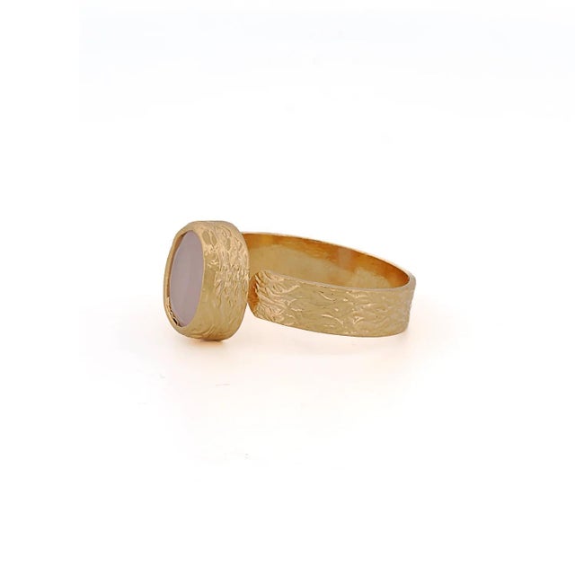 Cleopatra Pink Quartz Gemstone Gold Ring, Size 5 For Sale In Miami - Image 6 of 8