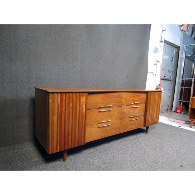 Brown 1960s Vintage Walnut Credenza For Sale - Image 8 of 12