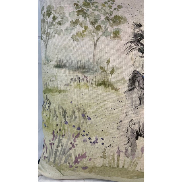 16" Square Pillow Embellished With a Stoic Silver Schnauzer Dog Portrait - Made in the U K For Sale In Dallas - Image 6 of 12