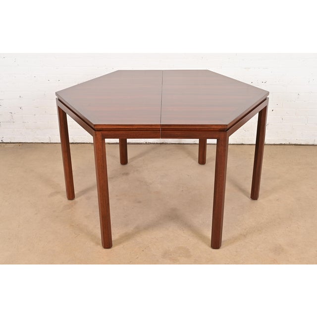 Edward Wormley for Dunbar Mid-Century Modern Rosewood Dining Table, Newly Refinished For Sale - Image 10 of 10