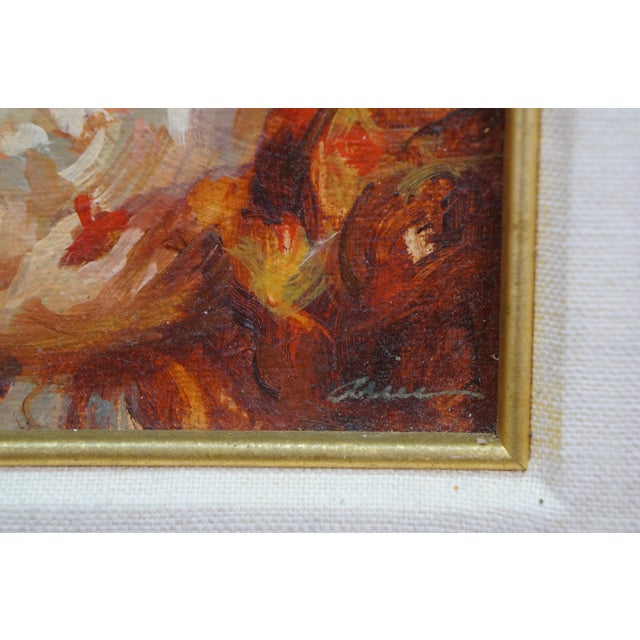 Late 20th Century Mark Arian Study XIX Spanish Flamenco Dancer W Fan Oil Painting on Board 20" For Sale - Image 10 of 11
