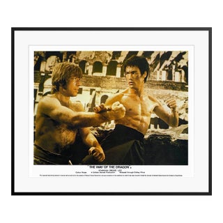 'The Way of the Dragon' 1972 Original Vintage Cinema Lobby Card Framed in Black For Sale