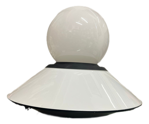Space Age Double Light Lamp in Glass and Steel, 1970s