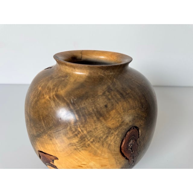 Vintage Hand-Carved Buckeye Burl Wood Vase by Jim Vander/Sold For Sale In Miami - Image 6 of 9