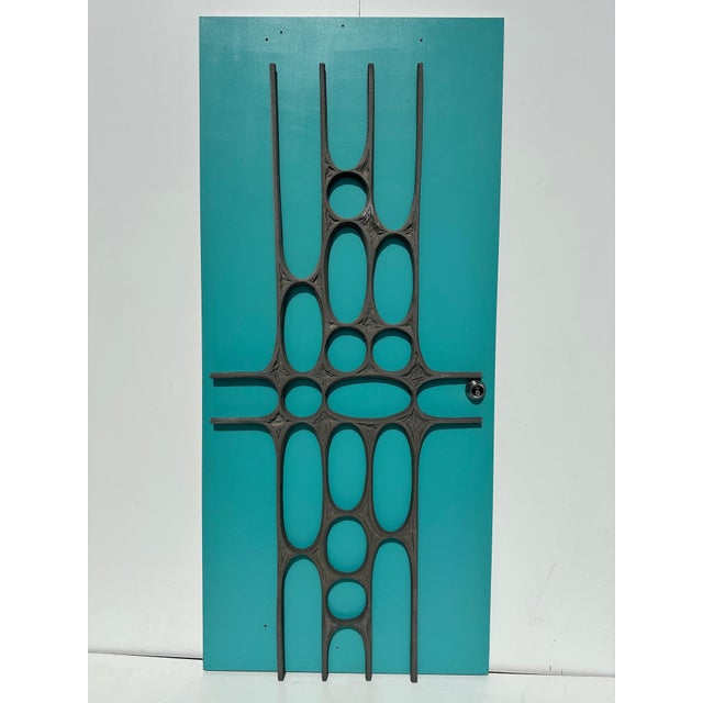Metal Cast Aluminum Brutalist Door Panel For Sale - Image 7 of 12