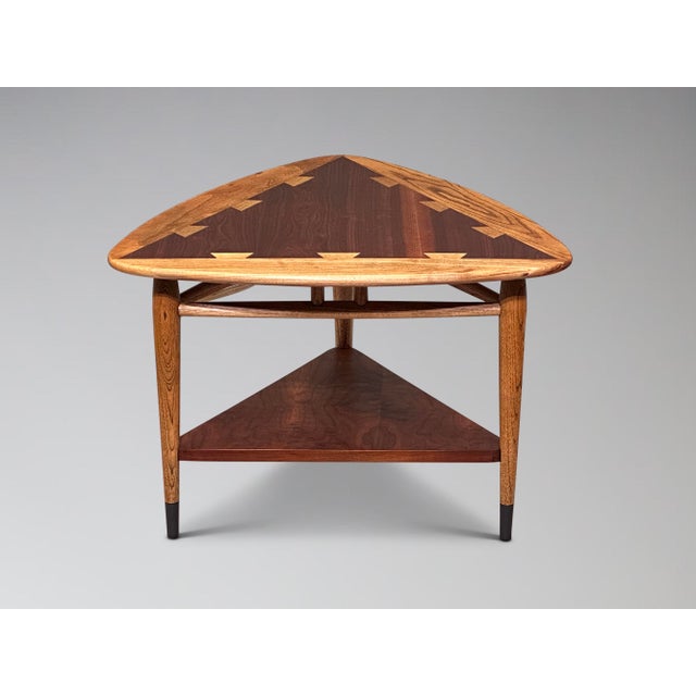Lane Furniture 1960s Restored Lane Acclaim Guitar Pick Side Table Triangle Wedge End Table For Sale - Image 4 of 10