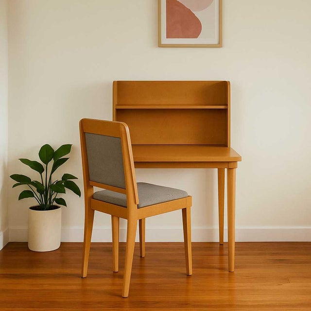 Mid-Century Laminate Desk With Hutch and Bookshelf, Mid-Century Modern For Sale - Image 17 of 17