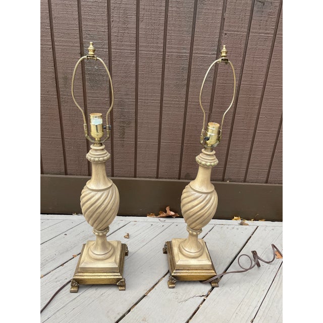 French Country French Country Style Ceramic Lamps - A Pair of 2. For Sale - Image 3 of 3
