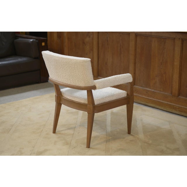 Vintage Art Deco Lounge Chair in Ash and Ecru Boucle Fabric by Pierre Gouffé, 1940s For Sale - Image 6 of 14
