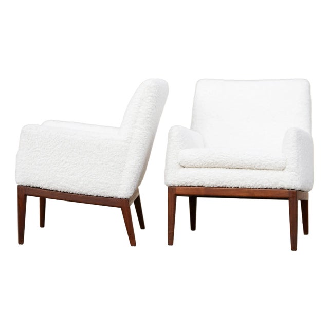 1960s Danish Modern Attributed After Jens Risom Lounge Pair of Chairs, Model 1139 For Sale