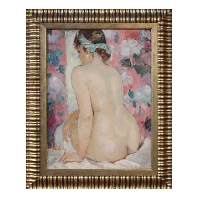 French Artist, Female Nude, 1950, Oil on Canvas For Sale