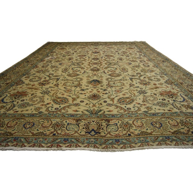 Mid 20th Century Vintage Persian Tabriz Rug - 09'06 X 12'10 For Sale - Image 5 of 10