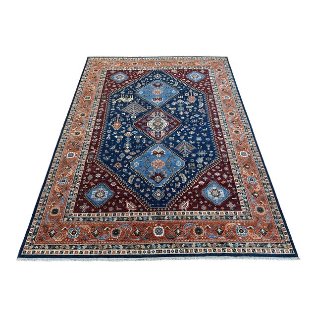 1990s Large Qashqai Tribal Rug - 9′1″ × 12′7″ For Sale