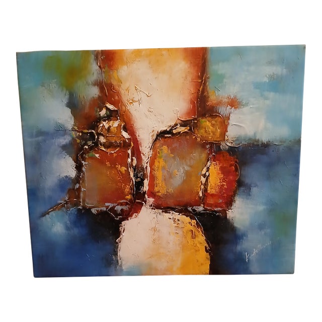 Abstract Oil Painting by Listed Artist K Hillman For Sale