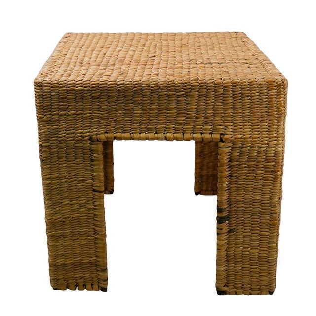 Mexican 1970s Square Rattan Side Table by Mario Lopez Torres For Sale - Image 3 of 5