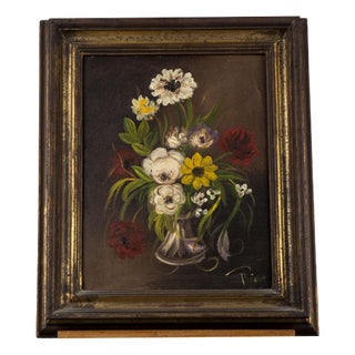 Still Life with Flowers, 20th Century, Oil, Framed For Sale