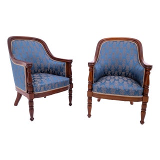 Antique Bergère Armchairs, France, 1880s, Set of 2 For Sale