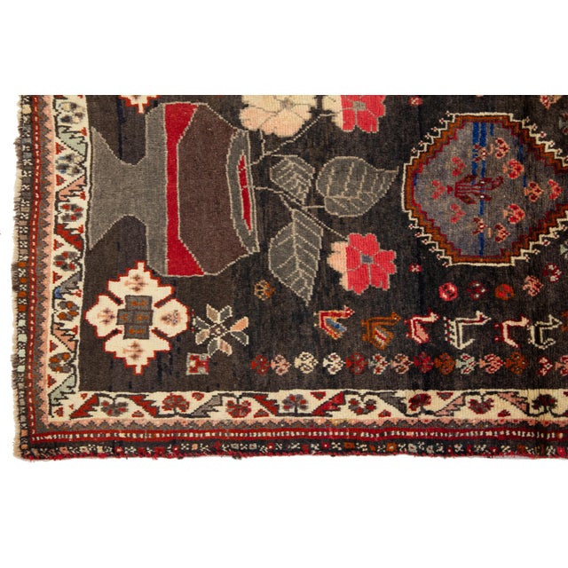 4 X 6 Vintage Handmade Shiraz Persian Wool Rug With Allover Design For Sale In New York - Image 6 of 7