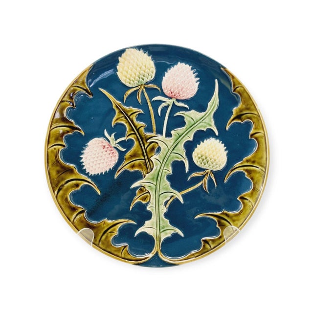 Art Nouveau Majolica Wall Plate, 1890s For Sale - Image 10 of 10