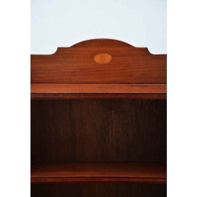 Slim Mahogany and Inlaid Open Bookcase, 1900s For Sale - Image 16 of 17