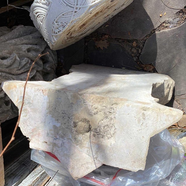 French Gothic Revival Hard Stone Fountain Pedestal Basin For Sale - Image 15 of 16