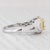 2010s 1.87ctw White Yellow Diamond Halo Engagement Ring 18k White Gold Size 8 Gia For Sale - Image 5 of 8