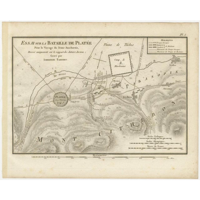 Ancient Greece Battle of Plataea Military Map from Ambroise Tardieu, 1825 For Sale - Image 3 of 9