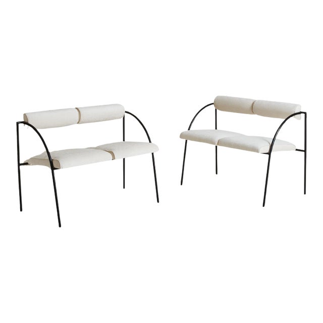 ‘Vienna' Black Metal Settee by Rodney Kinsman for Bieffeplast, Italy 1980s - Sold Individually For Sale
